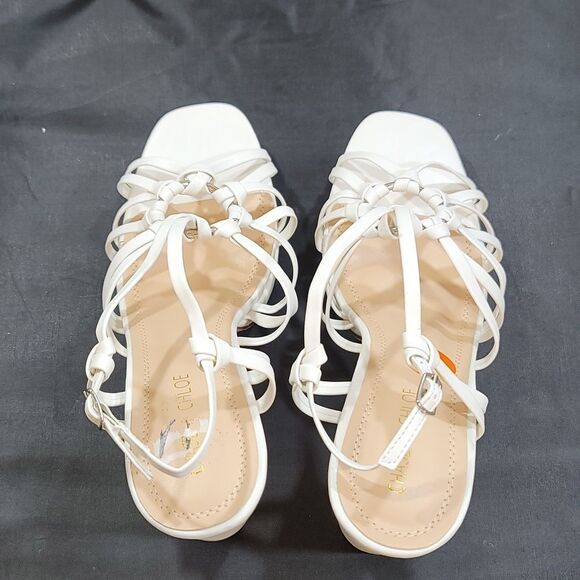 BRAND NEW CHASE+CHLOE BLOCK HEEL OPEN TOE MULTI-STRAP SANDAL S2 - Picture 5 of 14